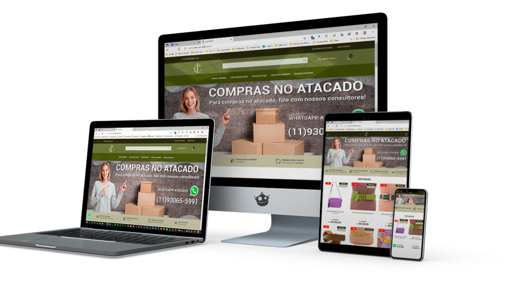 E-commerce Luz Camila criado na plataforma tray commerce